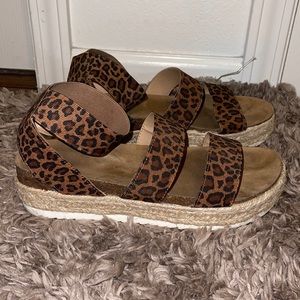 Cheetah print wedges
